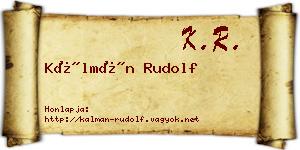 Kálmán Rudolf névjegykártya